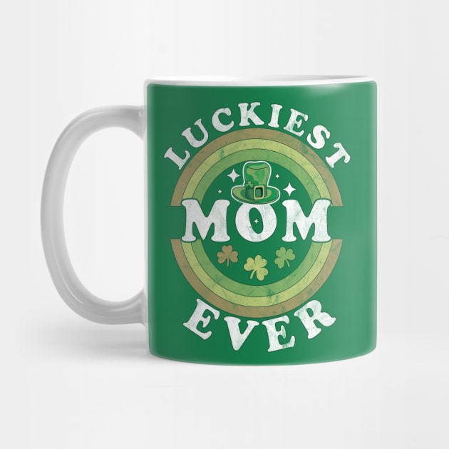 Luckiest Mom Ever Matching St Patty's Day Retro Vintage by OrangeMonkeyArt